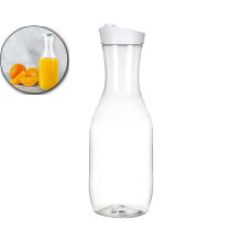 Carafe à eau en plastique avec couvercle à clapet - Pichet transparent de 1,5 L (50 oz) pour thé glacé, jus, café infusé à froid, lait et plus