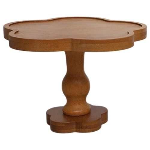 Suporte rústico redondo de madeira para bolo com base alta de 30 cm (12 polegadas).