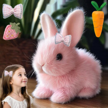 Fanyil Bunny Pal – Realistická interaktivní elektronická hračka v podobě králíka se skákajícím, chodícím a třepajícím se ušima