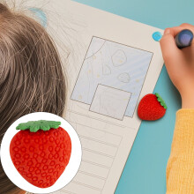 Fun Strawberry Eraser, Durable Rubber, Smooth Cleaning, No Paper Tear – Compatible with Pencils, Classroom Prizes & Party Favors