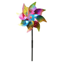Sparkly Reflective Pinwheels with Stakes – Colorful Holographic Wind Spinners for Yard, Garden Decor & Bird Scare, Compatible with Outdoor Use