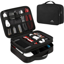 Water-Resistant Electronics Organizer Travel Case for Cables, Phone, Tablet & Camera Accessories – Black, Compatible with Travel Essentials