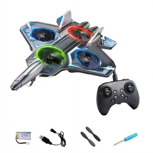 Avion quadcopter de vânătoare cu telecomandă din spumă, pachet de 4
