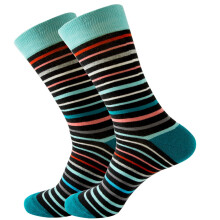 Chaussettes rayées unisexe adulte, style urbain coloré, taille moyenne