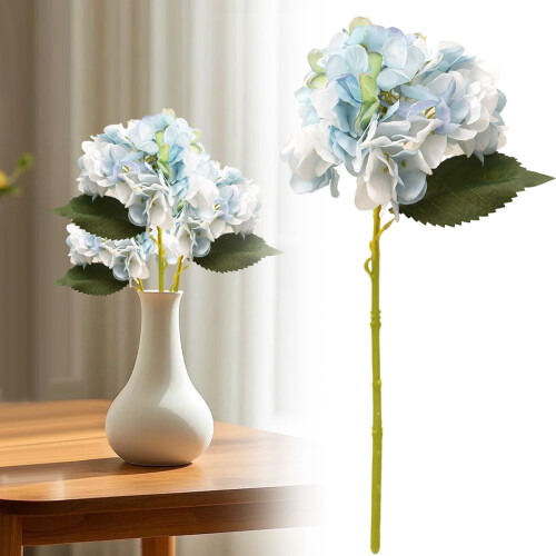 Artificial Hydrangea Stem - Blue, 37cm 1
