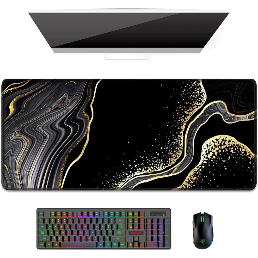 Xl Gaming Desk Pad 31.5X11.8", Waterproof, Stitched Edges, Non-Slip, Compatible With All Mice & Keyboards 9422877821501