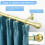 Varão de cortina ajustável em tom dourado quente, ponteiras redondas de 16 a 120 polegadas. 2