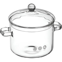 ACDANC High Borosilicate Glass Soup Pot with Cover Clear Glass Pot with Double Handles Household Cooking Saucepan Pot