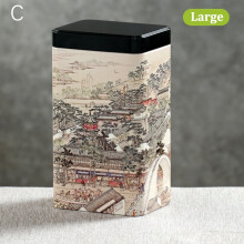 (Grand modèle C) Boîte de rangement en fer-blanc, boîte à thé hermétique, petit pot à café carré, boîte à thé, petites boîtes à épices