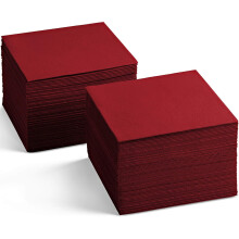 Disposable Linen-Feel Napkins, 200- 5" x 5" BURGUNDY Paper Beverage Napkins For Bar, Restaurant And Cafe, Dessert Napkins For Party, Wedding Or Event