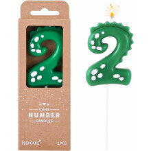 2.76 Inch Green Dinosaur 2 Number Birthday Candles, Dinosaur Number Candles, Cake Number Candles, Party Celebrations