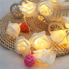 Taplcvy-Rose Flower LED String Lights, 9.8Ft 20 LEDs Decorative Fairy Lights for Bedroom, Romantic Room & Party Decor(Battery Not Included)