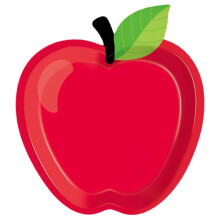 MBXM 24Pcs Disposable Red Paper Plates, Compatible with Apple, for Back to School, Christmas & Kindergarten – Serves 24