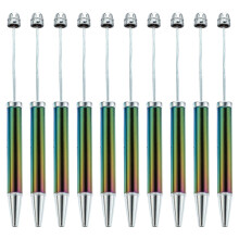 10 stk. flerfarvet perlepen glat skrivepen perlepen 1,0 mm perlepen kuglepen nyhedspen papirvarer
