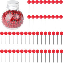 600 Pcs Plastic Round Head Push Pins, 0.6" Bead Head Map Tacks & Sewing Pins for Decorating, Dressmaking – Compatible with Maps & Fabric