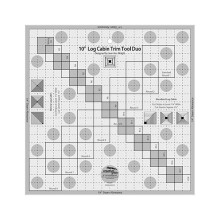 10" Log Cabin Trim Tool Quiltlineal – CGRJAW10, 10,5" x 10,5", rutschfestes Acryl, hergestellt in den USA, zum Quilten, Nähen und Patchworken