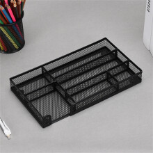 Klein bureaulade-organizerbakje van metaalgaas, 6,1 x 11,02 x 1,38 inch, voor kantoor, badkamer, keuken, make-up en kaptafel.