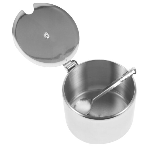 Durable Stainless Steel Sugar and Salt Container Set for Kitchen Silver