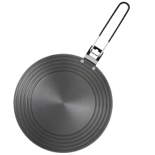 24 cm Induktionsadapterplatte, 3 mm starke Aluminium-Wärmeleitscheibe mit klappbarem Griff, kompatibel mit allen Kochgeschirren