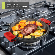 3-in-1 Preseasoned Cast Iron Dutch Oven & Skillet Set (3.2QT + 1.6QT), Compatible with Camp Stoves & Home Ranges