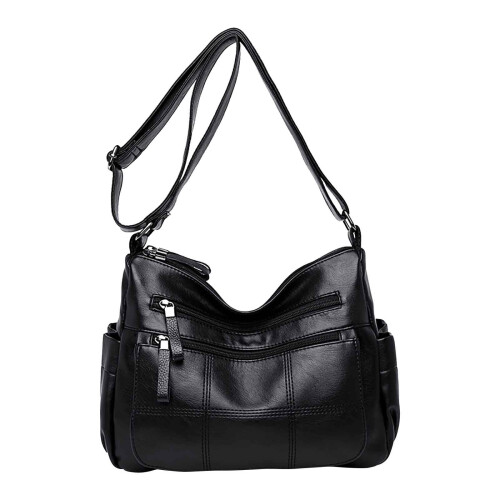 Τσάντα ώμου Crossbody, μεγάλης χωρητικότητας δερμάτινη γυναικεία τσάντα με πολλαπλά