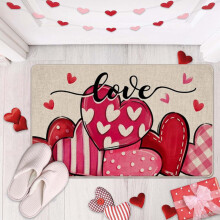 Tapis de bain « Amour pour la Saint-Valentin » – Séchage rapide, antitache, motif cœur, 80 x 50 cm, chaud et confortable, décoration