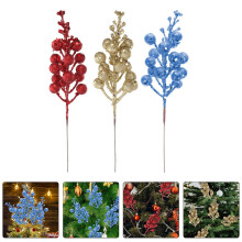 Conjunto de 12 enfeites de Natal em formato de frutinhas artificiais, em cores sortidas, para árvore de Natal e decoração de casamento.