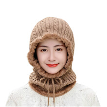 Winter Hook Hat and Neck Warmer Set for Adult Soft Stretchy Beanie Scarf Combo Fashionable Warm Accessories with Warm Knit Fleece Lined