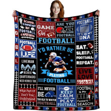 Couverture de football 127 x 102 cm – Cadeaux pour garçons de 8 à 12 ans et adultes passionnés de football, décoration aux couleurs de