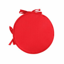 Set med 2 dynor till utomhusstolar, 28 cm runda, vattentäta och blekningsbeständiga, halkfria band, avtagbara överdrag, vattenmelonröd