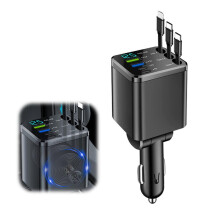7-in-1 Retractable Car Charger with USB Type C Cable - Fast Phone Charger Best