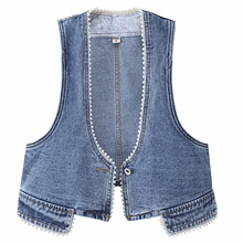 Denim Vest,Womens Sleeveless Denim Vest V Neck Button Down Jean Jacket for Casual And Dressy Outfits,Denim Vest Womens,S,Z07 BU2