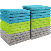 Lot de 50 chiffons de nettoyage en microfibre 30 x 30 cm – Doux, absorbants, non pelucheux et sans traces, pour voitures, fenêtres, cuisine et