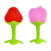2pcs Baby Teething Toys (0-18m), Food-Grade Silicone, BPA-Free, Hand & Chew Toys, Red+Purple – Compatible with Infant Sucking Needs