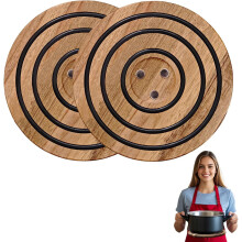 Magnetic Wooden Pot Trivet for Hot Pans & Pots – Non-Slip, Compatible with Magnetic Cookware