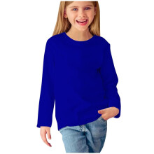 Flicktröjor Småbarn Långärmade Skjortor Med Tryck Söta Rundhalsade Toppar Eleganta Blusar Kläder Blå4År