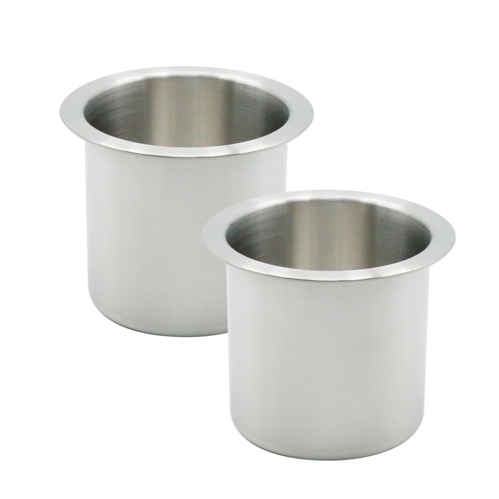 2 Pcs Stainless Steel Cup Holder, Poker Table Drink Holder, Drop-In Cup Drink Holder For Yacht Boats Rv Cars And Trucks Silver 9485826461708