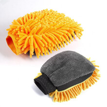 Handschoenen voor het wassen van de auto, krasvrije microvezel beschermhoezen voor de bestuurder, autopoetsen, interieurreiniging van de auto (oranje)