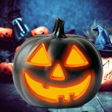 Halloween-kurpitsalyhty automaattisilla LED-valoilla, säänkestävä kurpitsalyhty sisä- ja ulkokoristeluun sekä juhliin