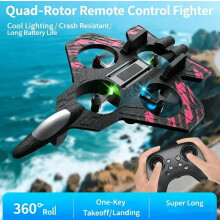 RC Jet Stunt Fighter Vliegtuig Roze Schuim Drone met LED-verlichting