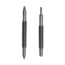 Conjunto de 2 ferramentas para remoção de pinos de dobradiças de mola sem martelo, com cabeça dupla e encaixe para furo central.