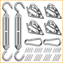 Kit de fixation pour voile d'ombrage de jardin, M5, compatible avec les voiles d'ombrage carrées/triangulaires/rectangulaires, visserie en acier