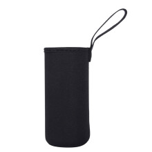 Funda de neopreno para botella de agua (355-532 ml), aislante para vidrio y plegable, fácil de limpiar – Negra