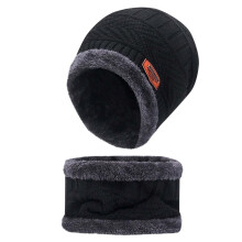 Winter Hook Hat and Neck Warmer Set for Adult Soft Stretchy Beanie Scarf Combo Fashionable Warm Accessories with Warm Knit Fleece Lined