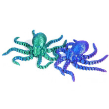 Estatueta de polvo impressa em 3D, verde e roxa, 27 cm
