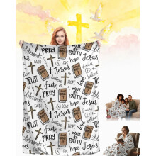 Christian Bible Throw Blanket with Inspirational Verse,