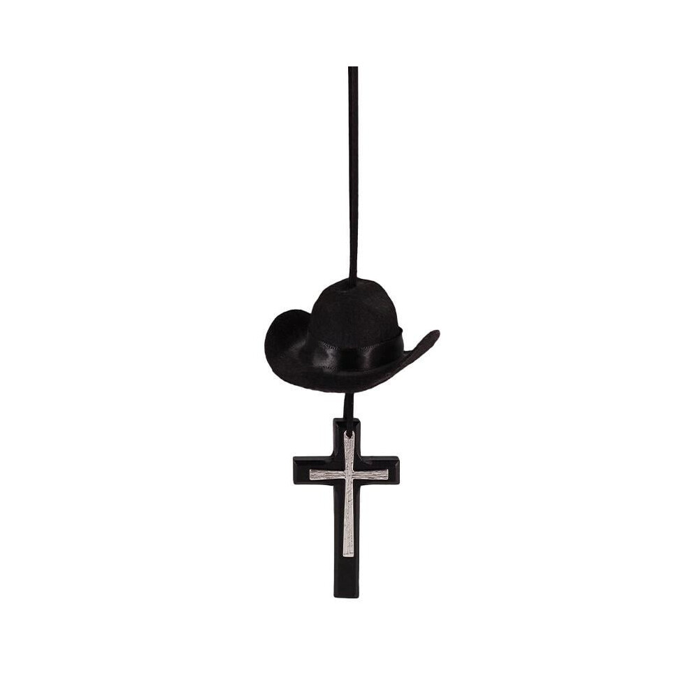 Cowboy Hat & Cross Car Charm Â Felt Western Rearview Mirror Ornament, Compatible With Car Mirrors 9558633916959