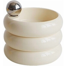 Organisateur de bijoux rotatif à plusieurs niveaux avec poignée en métal – Compatible avec le rangement de bijoux et de cosmétiques