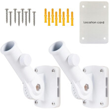 Justerbar kraftig fäste för flaggstång i aluminium, rostfri, 2,5 cm innerdiameter, flera positioner, vit (2-pack)