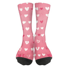 Hjerteprint Crew Socks Røde Hjerte Sokker Sjove Strømper Novelty Sokker til Mænd Kvinder Varme og Hyggelige Sokker, G